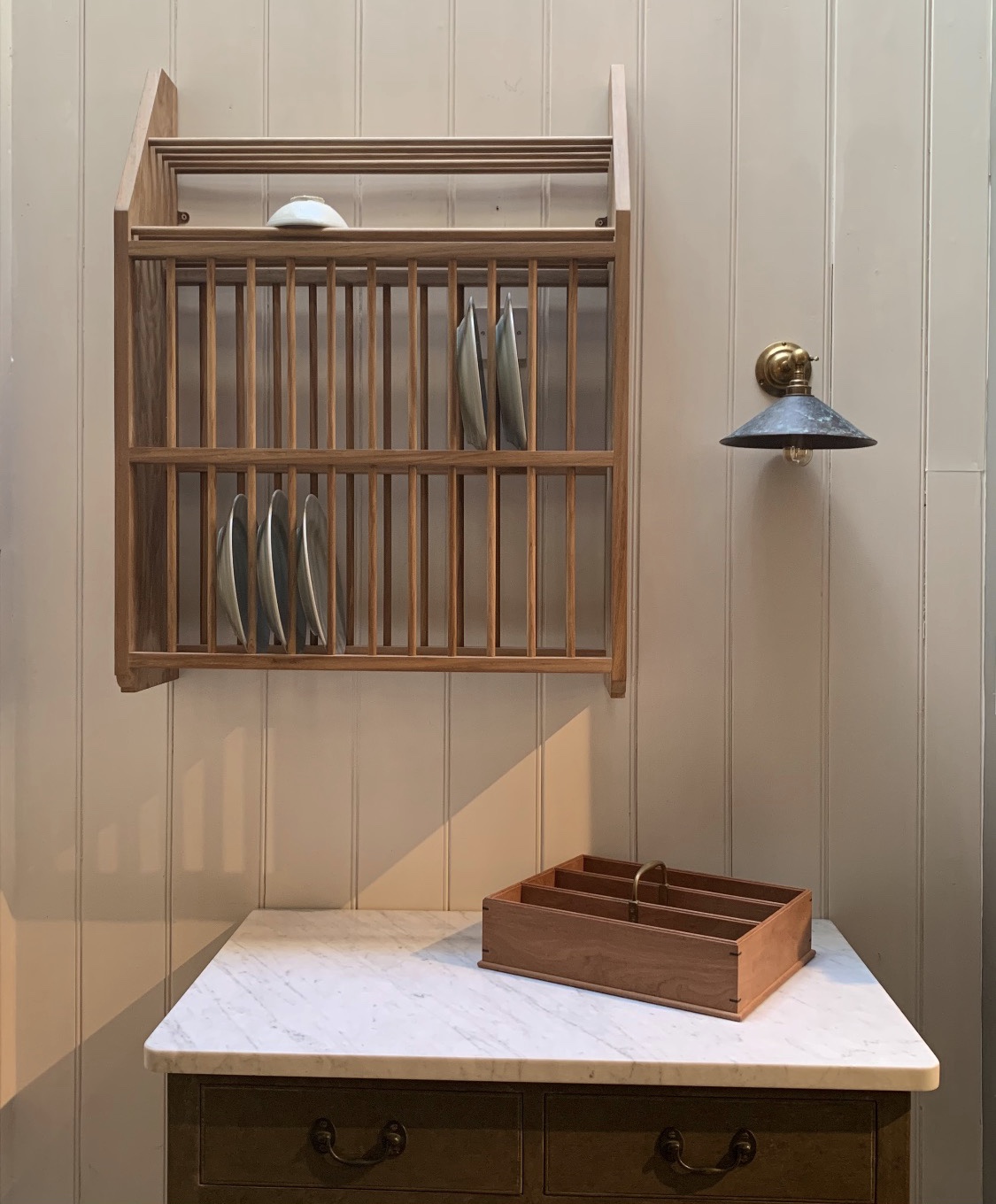 The Plate Rack made from sustainably sourced teak.