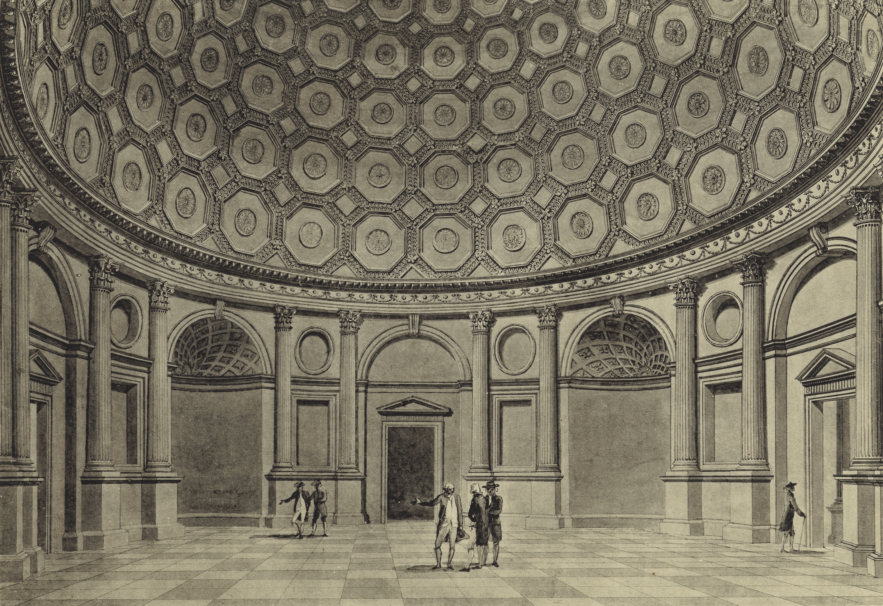The Rotunda at the Bank of England Illustration for Engravings, Drawings and Paintings in the Bank of England (1928)