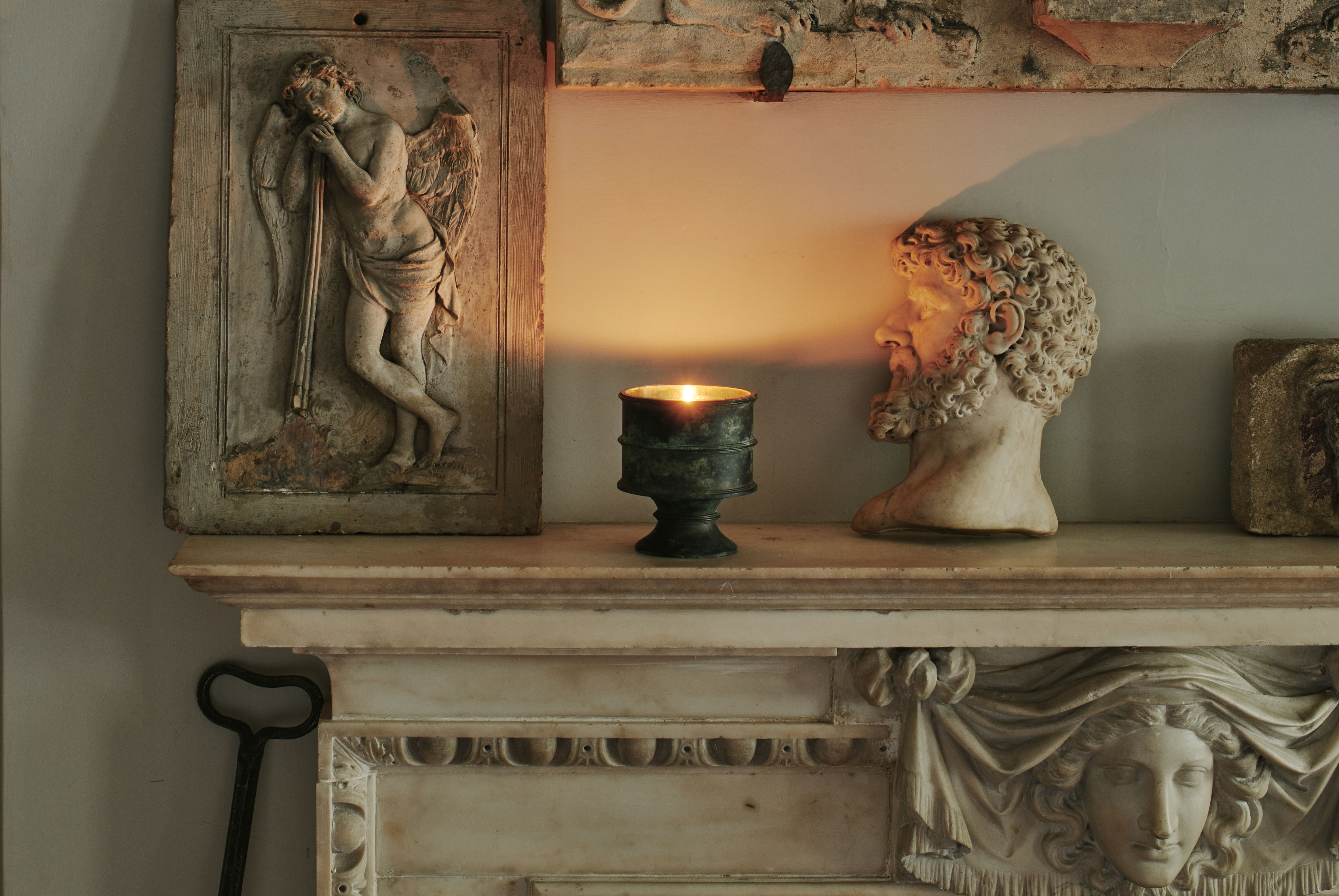We photographed the candle amongst the Grand Tour objects in our at home London, depicted exquisitely by Christopher Horwood.